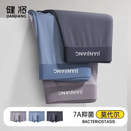 健将品牌男士内裤男生莫代尔无痕四角短裤夏季薄款透气抗菌平角裤商品大图