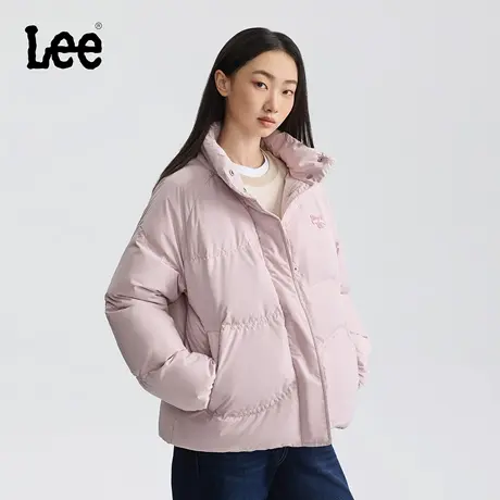 Lee25秋冬新品舒适版立领插肩袖小Logo徽标车缝线设计女羽绒服潮商品大图