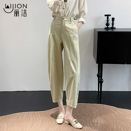 天丝弯刀休闲裤女秋季2025新款山本风高腰宽松八九分花苞哈伦裤子商品大图