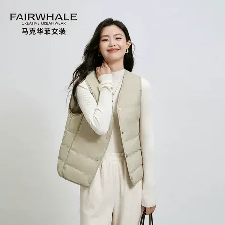 马克华菲轻薄羽绒马甲女短款2025秋冬季新款保暖内搭背心马夹内胆图片