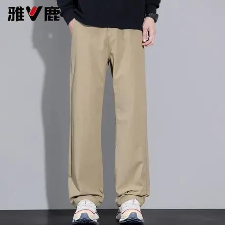 雅鹿纯色百搭休闲裤 2025秋冬青年时尚加厚加绒舒适潮牌休闲长裤图片