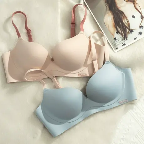 小胸聚拢内衣女士无痕舒适显胸大bra无钢圈收副乳防下垂文胸套装图片