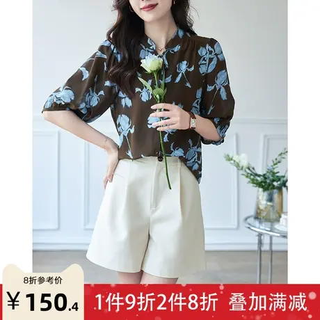 宝诗黎高腰气质西装短裤女韩版2023夏季新款阔腿裤纯色百搭休闲裤图片