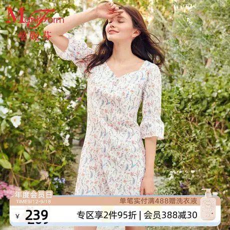 【宋茜同款】曼妮芬跨界联名花园棉质睡裙睡衣家居起居服20310689商品大图