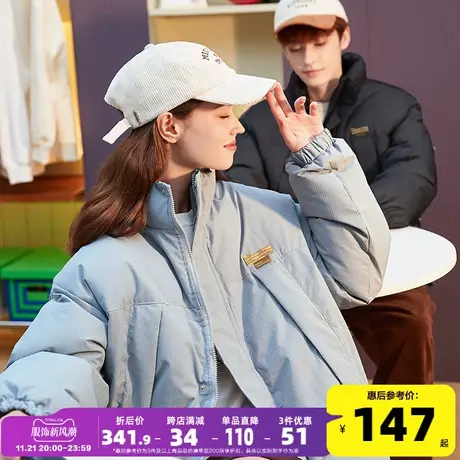 唐狮2023冬季新款情侣棉衣男士立领短款加厚夹棉外套女生情侣装潮图片