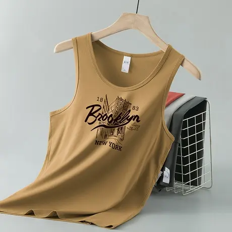 莫代尔背心男夏季跨栏运动坎肩健身速干吊带篮球冰丝凉感无袖t恤商品大图