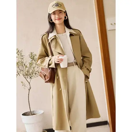 时尚气质风衣外套2023年秋季新款淑女温柔翻领宽松显瘦通勤上衣图片