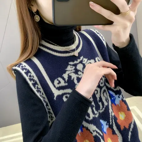 复古马甲女士春秋季外穿2024春新款爆款针织背心马夹外搭毛衣洋气商品大图