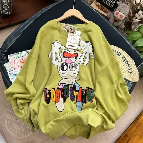 2023年新款韩版刺绣创意立体毛巾绣卫衣女春秋薄款宽松百搭外套潮商品大图