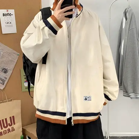 棒球服男潮牌百搭帅气夹克韩版潮流薄款外套ins港风春季休闲上衣商品大图