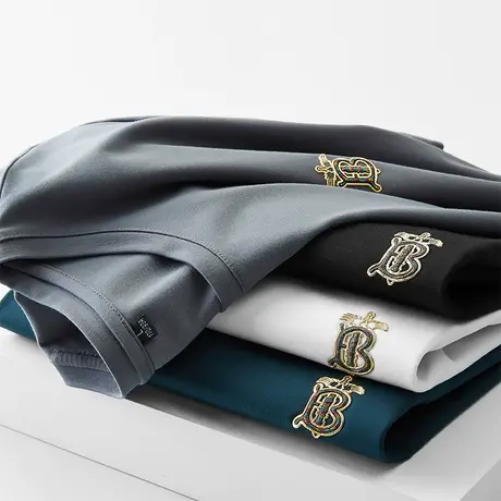 t恤男士短袖2023新款男装冰丝夏季上衣服夏装修身体恤衫薄款半袖商品大图