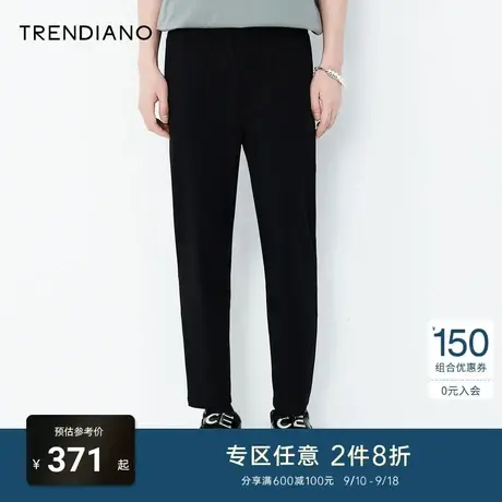 TRENDIANO秋季官方潮牌男装新款直筒裤抽绳长裤运动休闲裤商品大图
