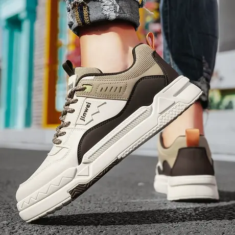 莆田男鞋2024新款韩版运动休闲板鞋男款春秋季潮流百搭小白鞋厚底商品大图