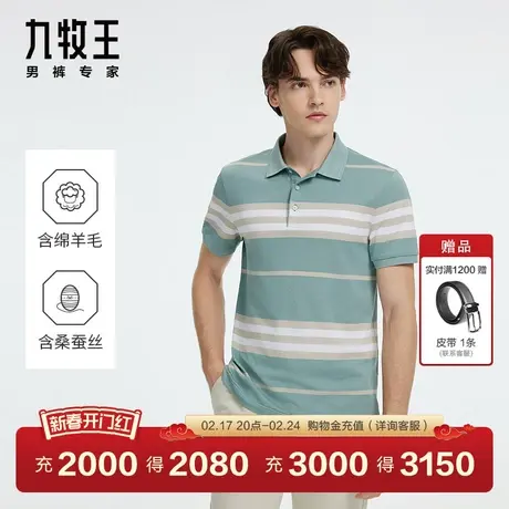 [商场同款]九牧王男装短袖T恤POLO衫24春季款透气舒适百搭上衣EN图片