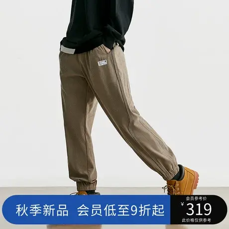 【侯明昊同款】马克华菲23秋季新款灯芯绒休闲裤男士复古束脚卫裤图片