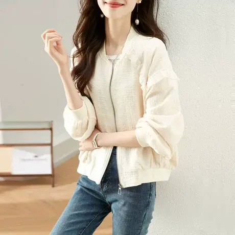 时尚休闲气质夹克短外套女2022秋季新款飞行服是百搭通勤简约上衣图片