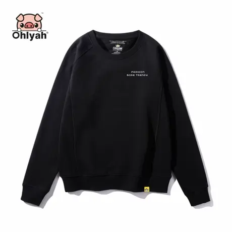 加绒加厚卫衣女男情侣装休闲运动黑色圆领学生长袖大码工作服定制商品大图