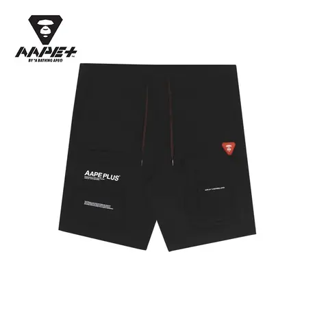 AAPE+运动男装春夏字母图案印花工装多色口袋抽绳机能短裤6878XXI商品大图
