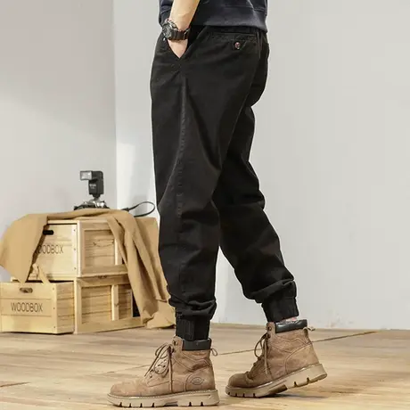 男士休闲裤2022新款男裤潮流宽松束脚工装哈伦裤弹力百搭休闲裤男商品大图