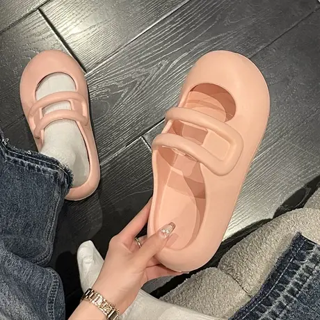 拖鞋女款夏天室内家居软底防滑厚底踩屎感公主包头凉拖鞋可外穿商品大图