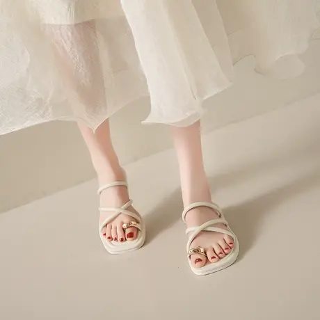 高级感气质方头凉鞋女2023新款夏季外穿性感时尚罗马凉拖鞋沙滩鞋商品大图