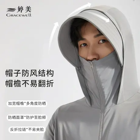 婷美防晒衣女夏季薄款防紫外线UPF50+防晒服男透气户外骑行外套图片