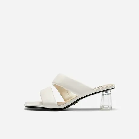 Nine West/玖熙2023年夏季时装凉鞋女方头透明跟拖鞋女夏外穿凉拖图片