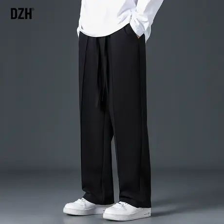 男士秋季黑色裤子男宽松直筒垂感西装裤阔腿裤2023新款休闲裤男款商品大图