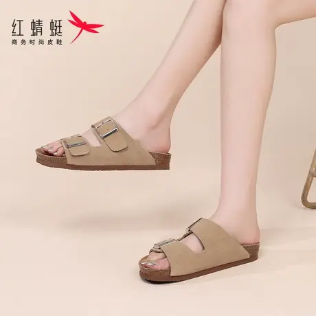 红蜻蜓女鞋勃肯鞋一字拖软底拖鞋女夏季外穿2025新款凉鞋夏天凉拖图片