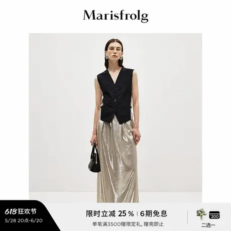 【无压力职场】Marisfrolg玛丝菲尔2025春新款时尚刺绣修身马甲图片