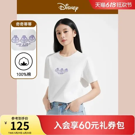 【迪士尼系列】热风女士短袖T恤2025年夏季新款奇奇蒂蒂后背印花商品大图