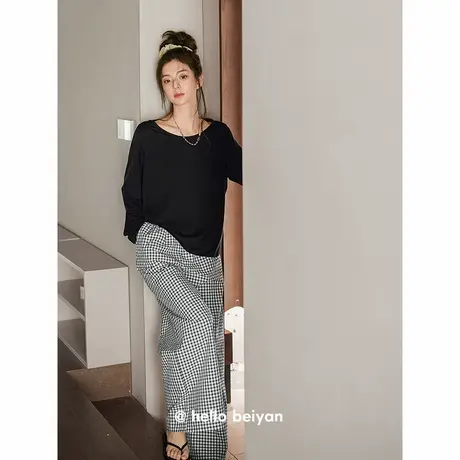 贝妍莫代尔棉睡衣女春秋季新款柔软长袖家居服时尚可外穿显瘦套装图片
