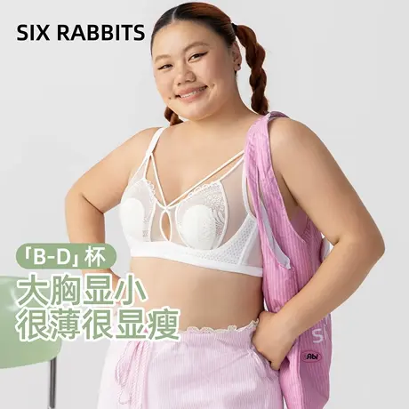 六只兔子蕾丝大胸显小内衣女兔耳杯莫代尔内杯胸带设计无钢圈文胸商品大图