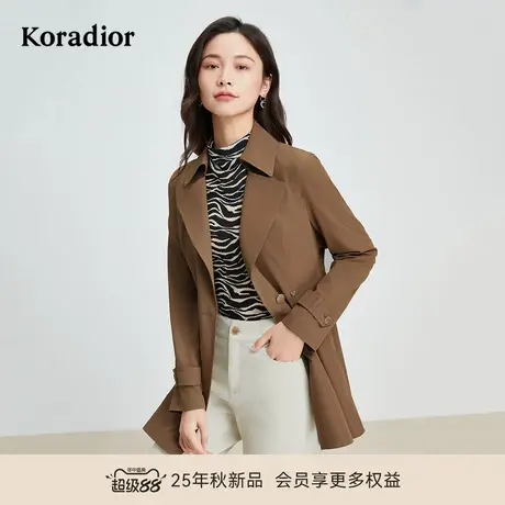 珂莱蒂尔商场同款秋季款经典美拉德风衣外套气质收腰显瘦女商品大图