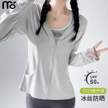 冰丝防晒衣女2025新款防紫外线轻薄户外运动紧身瑜伽服修身短外套商品大图
