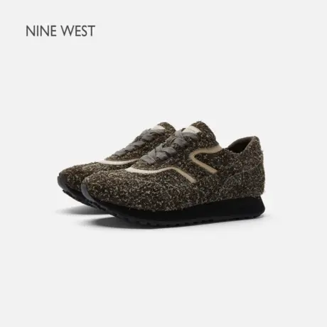 Nine West/玖熙绒面厚底休闲鞋女2025秋季百搭运动鞋内增高阿甘鞋商品大图