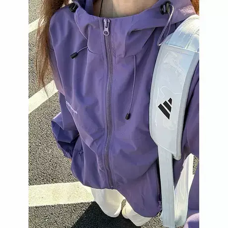 cleanfit绝绝紫夹克男女冲锋衣春秋美式户外登山防风防水连帽外套图片