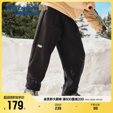 Skechers斯凯奇男女童梭织长裤秋季柔软舒适百搭收脚休闲运动裤商品大图