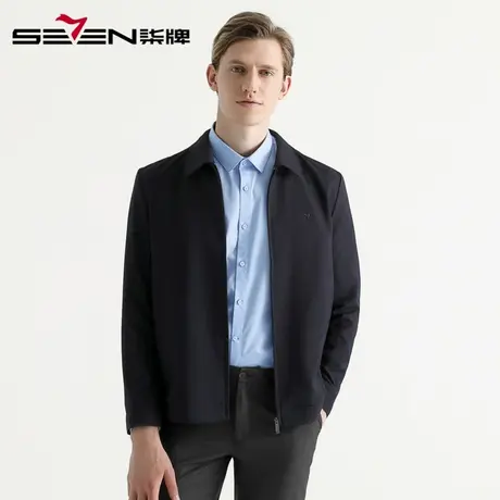 柒牌男装清仓夹克秋季薄款男士外套翻领茄克衫商务休闲弹力上衣男商品大图