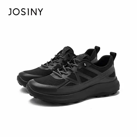 卓诗尼运动鞋男2025新款春秋黑色百搭网面透气鞋子跑步鞋男休闲鞋商品大图