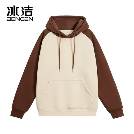 冰洁拼接撞色卫衣女2023秋冬季新款时尚潮流百搭舒适连帽上衣DNXB商品大图