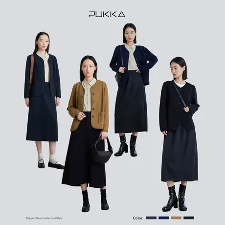 蒲PUKKA 知识分子风高级小外套肌理棉针织秋装图片