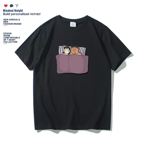 2023夏季新款趣味恶搞毁童年短袖T恤男学生纯棉宽松圆领体恤半袖商品大图