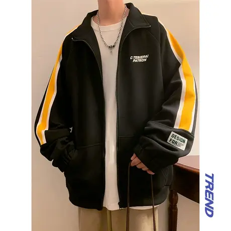 国潮重磅美式卫衣外套男春秋季oversize潮流拉链开衫休闲宽松新款商品大图