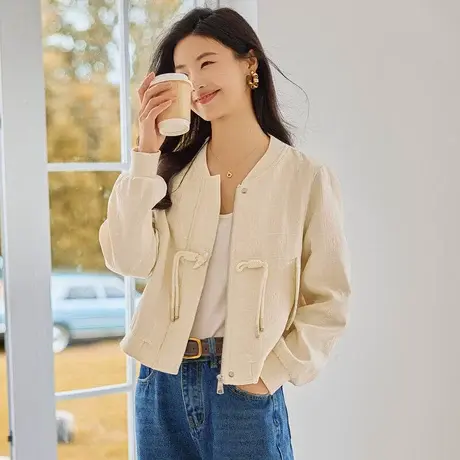 时尚气质休闲长袖外套2023年秋季新款淑女温柔宽松显瘦通勤上衣商品大图