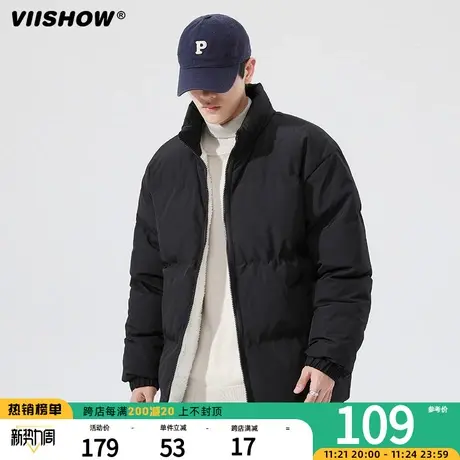 VIISHOW冬季新款棉衣男士宽松潮牌加厚外套面包羽绒棉服棉袄上衣商品大图