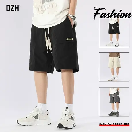 男士速干短裤休闲宽松五分裤男夏季薄款潮牌男裤2023新款沙滩裤男商品大图