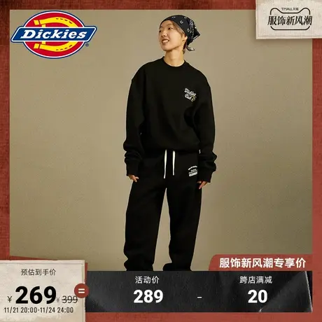 Dickies 秋冬男女情侣休闲运动刺绣圆领加绒美式卫衣宽松图片