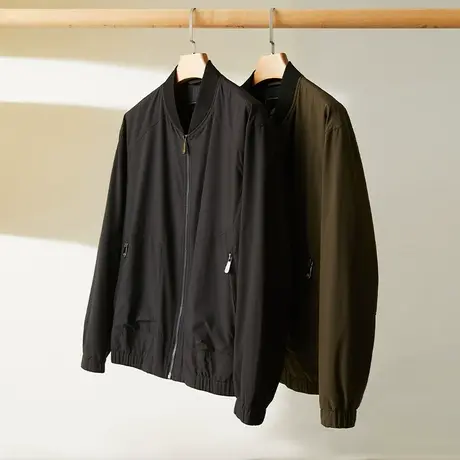 休闲夹克男中青年棒球服春秋款上衣宽松风衣男士立领外套男装潮流图片