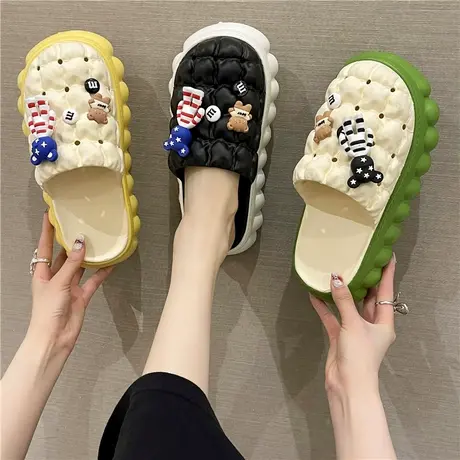 可爱包头凉拖鞋女夏季外穿2024新款踩屎感厚底防滑居家沙滩洞洞鞋商品大图